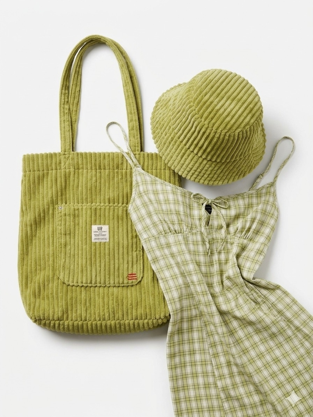 Brandy Melville Olive Green Corduroy Tote Bag